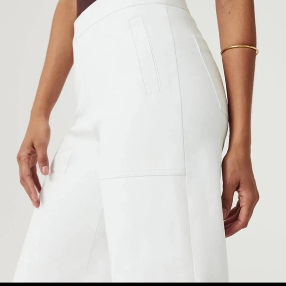 ▪️SPANX On-The-Go Cropped Wide Leg Pants in Classic White M Petite #93 - Picture 13 of 13
